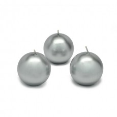 2" Metallic Silver Ball Candles (96pcs/Case) Bulk