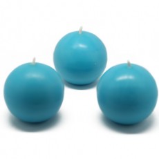 3" Turquoise Ball Candles (36pcs/Case) Bulk