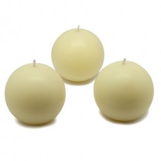 3" Ivory Ball Candles (36pc/Case) Bulk