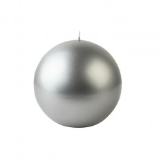4" Metallic Silver Ball Candles (2pc/Box)