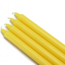 10" Yellow Straight Taper Candles (1 Dozen)