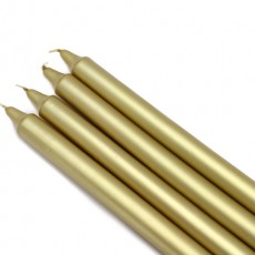 10" Metallic Gold Straight Taper Candles (144pcs/Case) Bulk