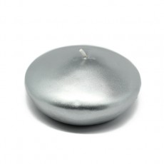 4" Metallic Silver Floating Candles (24pcs/Case) Bulk