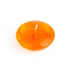 3" Clear Orange Gel Floating Candles (72pcs/Case) Bulk
