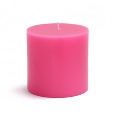 3 x 3" Hot Pink Pillar Candles (12pcs/Case) Bulk