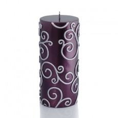 3 x 6" Purple Scroll Pillar Candle
