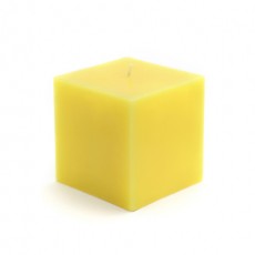 3 x 3" Yellow Square Pillar Candles