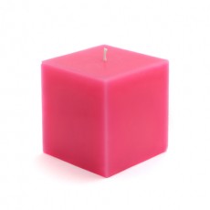 3 x 3" Hot Pink Square Pillar Candles