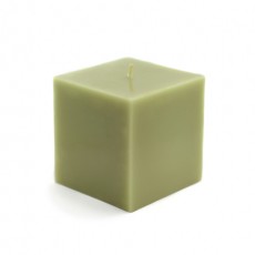 3 x 3" Sage Green Square Pillar Candles (12pcs/Case) Bulk