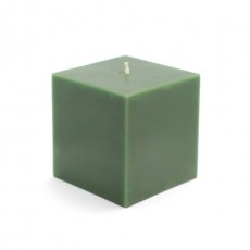3 x 3" Hunter Green Square Pillar Candles (12pcs/Case) Bulk