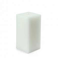 3 x 6" White Square Pillar Candle  (12pcs/Case) Bulk