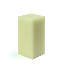 3 x 6" Ivory Square Pillar Candle  (12pcs/Case) Bulk
