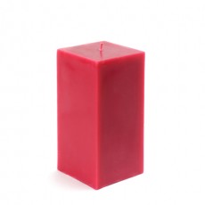 3 x 6" Red Square Pillar Candle  (12pcs/Case) Bulk