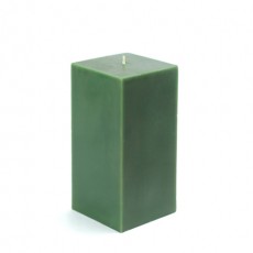 3 x 6" Hunter Green Square Pillar Candle  (12pcs/Case) Bulk