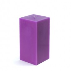 3 x 6" Purple Square Pillar Candle  (12pcs/Case) Bulk