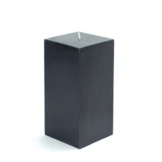 3 x 6" Black Square Pillar Candle  (12pcs/Case) Bulk
