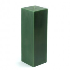 3 x 9" Hunter Green Square Pillar Candle (12pcs/Case) Bulk