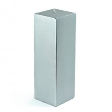 3 x 9" Metallic Silver Square Pillar Candle (12pcs/Case) Bulk