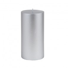 3 x 6" Metallic Silver Pillar Candle