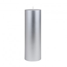 3 x 9" Metallic Silver Pillar Candle