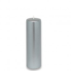 2 x 6" Metallic Silver Pillar Candle