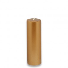 2 x 6" Metallic Bronze Gold Pillar Candle