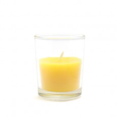 Yellow Citronella Round Glass Votive Candles (12pc/Box)