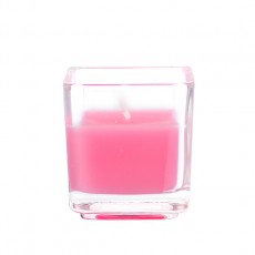 Hot Pink Square Glass Votive Candles (96pcs/Case) Bulk