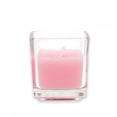 Light Rose Square Glass Votive Candles (96pcs/Case) Bulk
